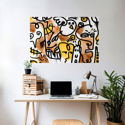 URBAN CANVAS Horisontell Poster med självhäftande mönster