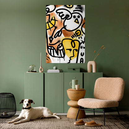 URBAN CANVAS vertikal poster med självhäftande mönster