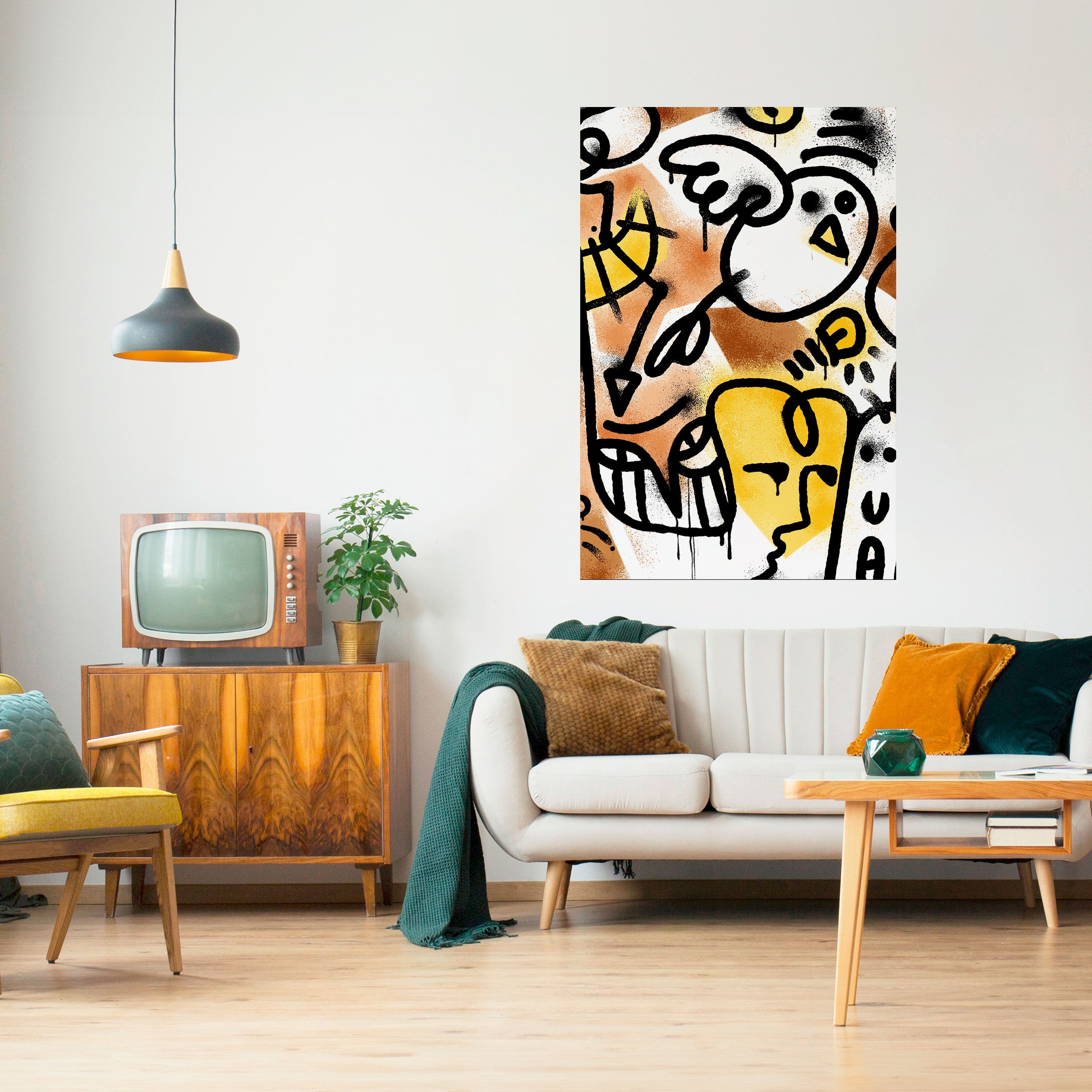 URBAN CANVAS vertikal poster med självhäftande mönster