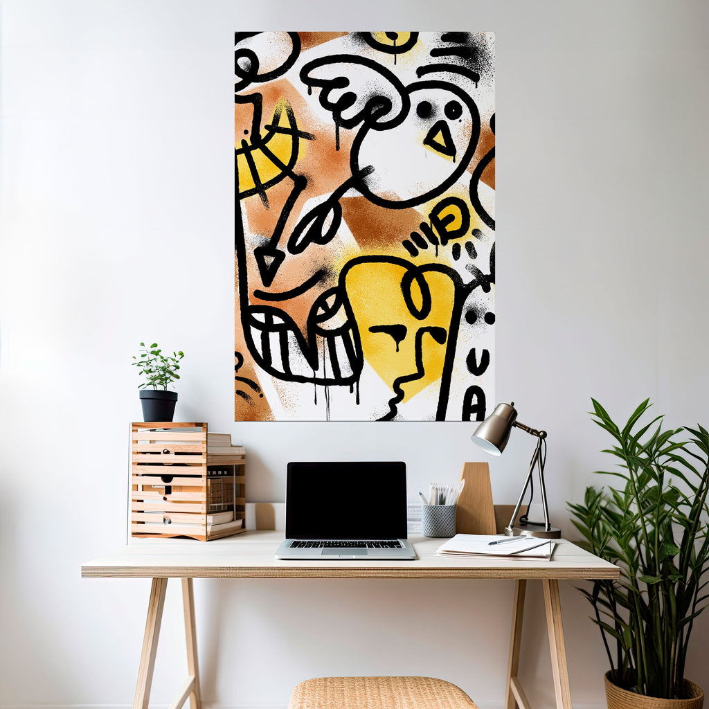 URBAN CANVAS vertikal poster med självhäftande mönster