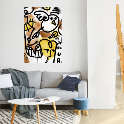 URBAN CANVAS vertikal poster med självhäftande mönster