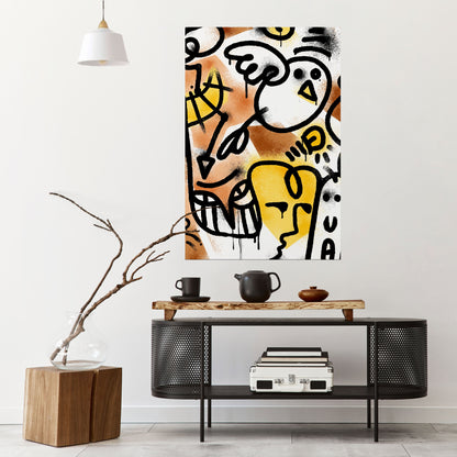 URBAN CANVAS vertikal poster med självhäftande mönster