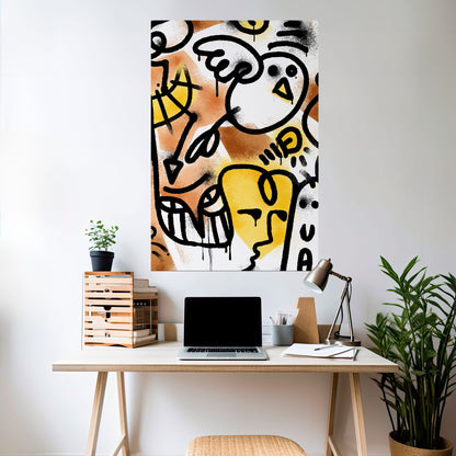 URBAN CANVAS vertikal poster med självhäftande mönster