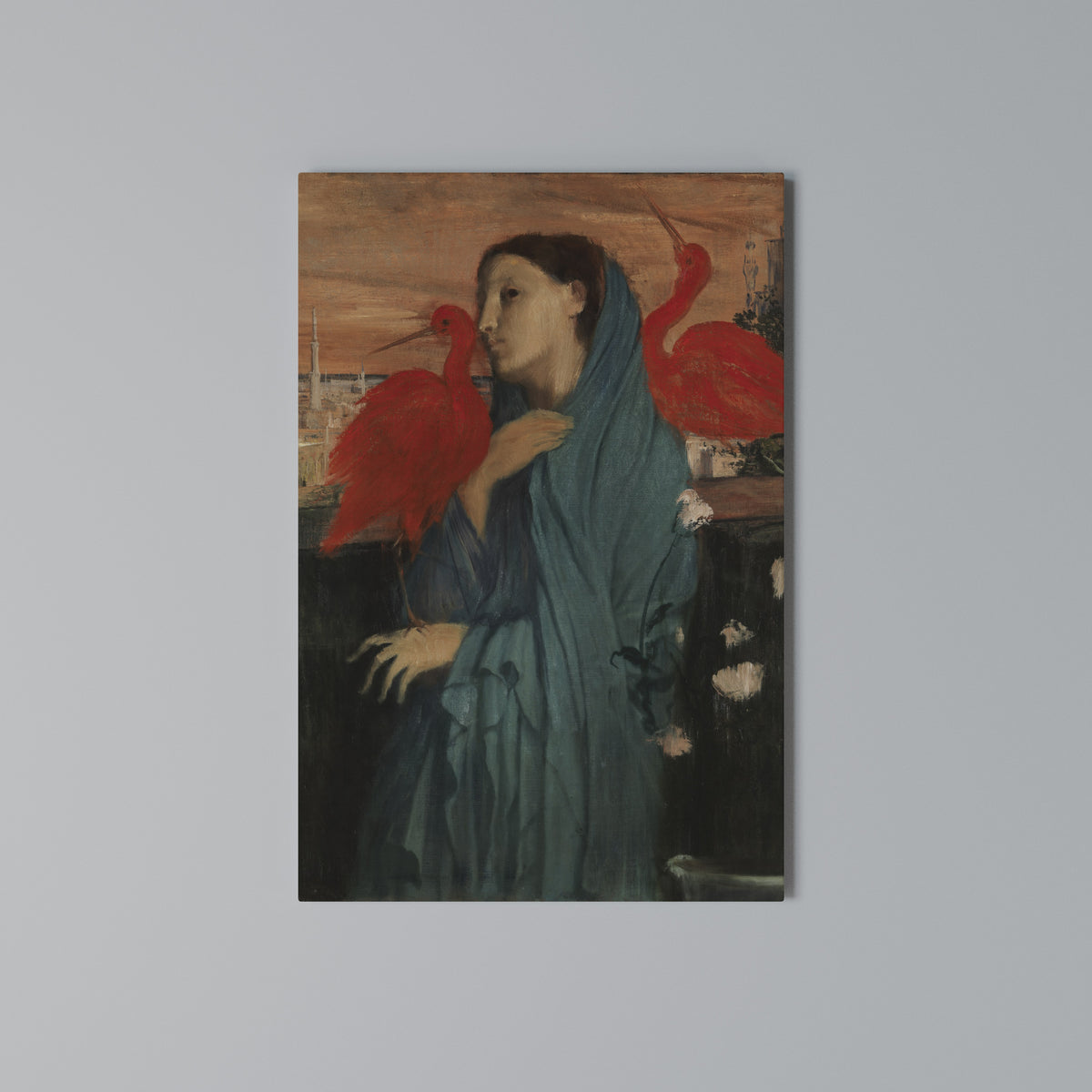 YOUNG WOMAN WITH IBIS Vertical Canvas Print