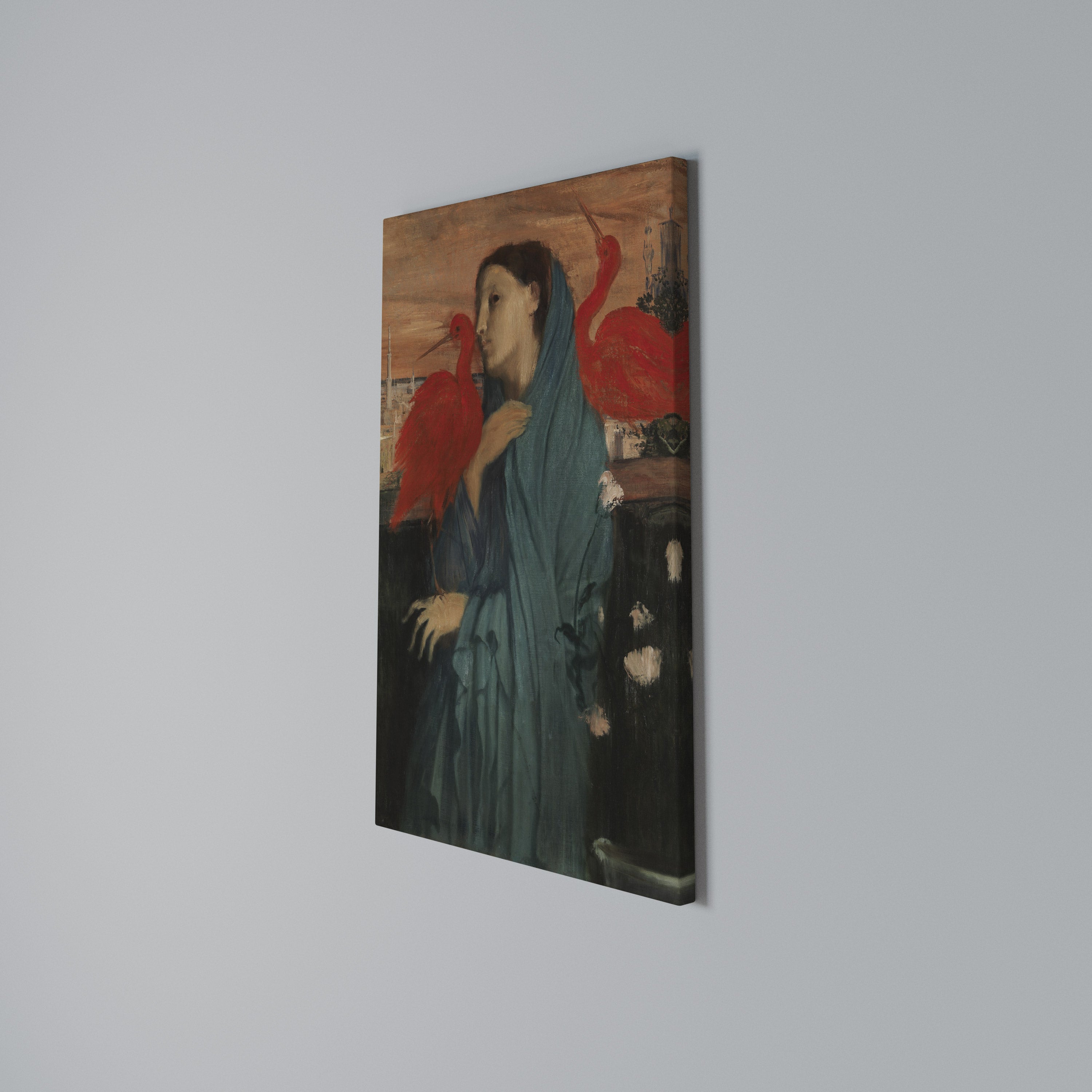 YOUNG WOMAN WITH IBIS Vertical Canvas Print