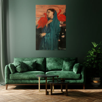 YOUNG WOMAN WITH IBIS Vertical Canvas Print