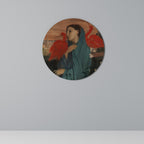 YOUNG WOMAN WITH IBIS Round Wall Art