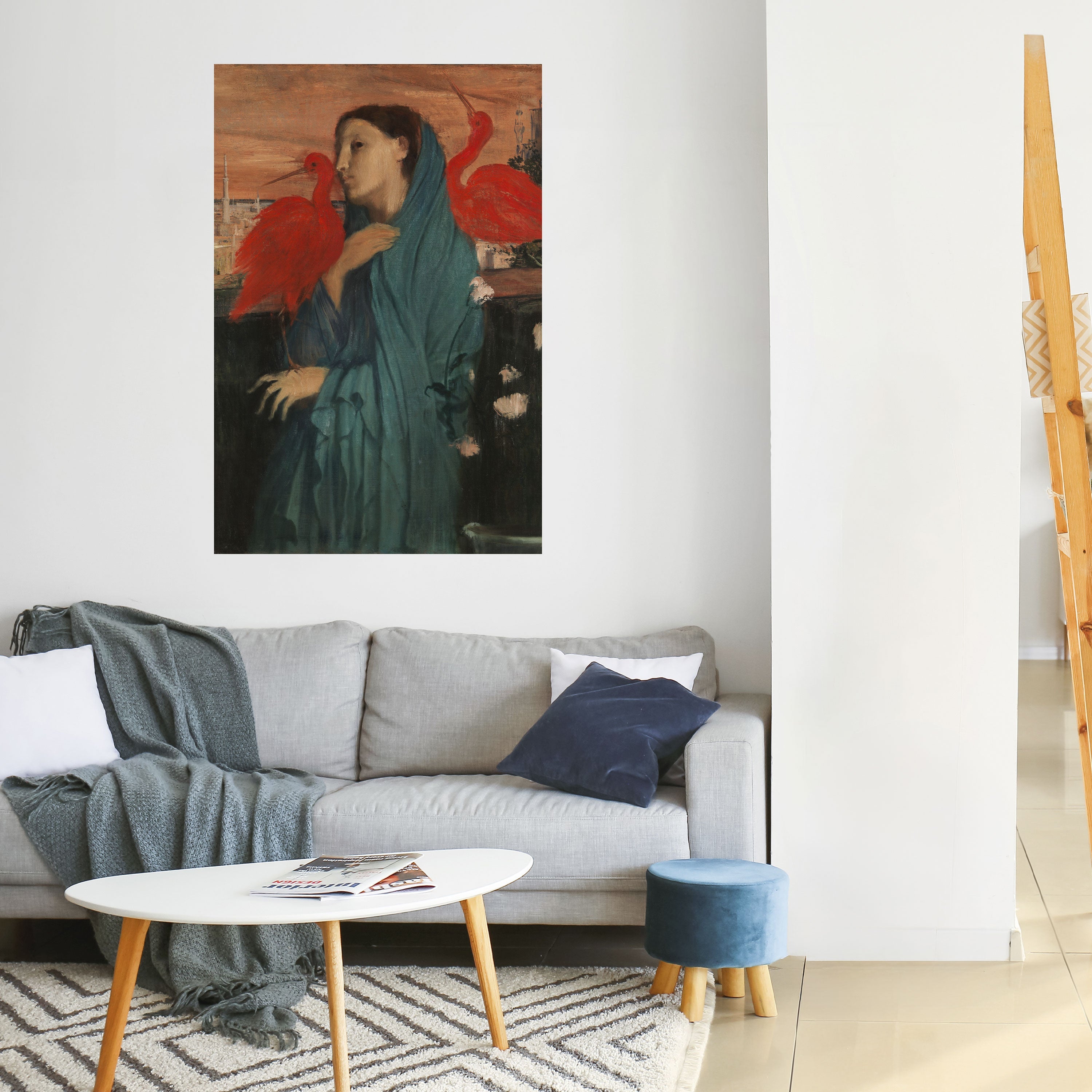 UNG KVINNA MED IBIS - självhäftande poster
