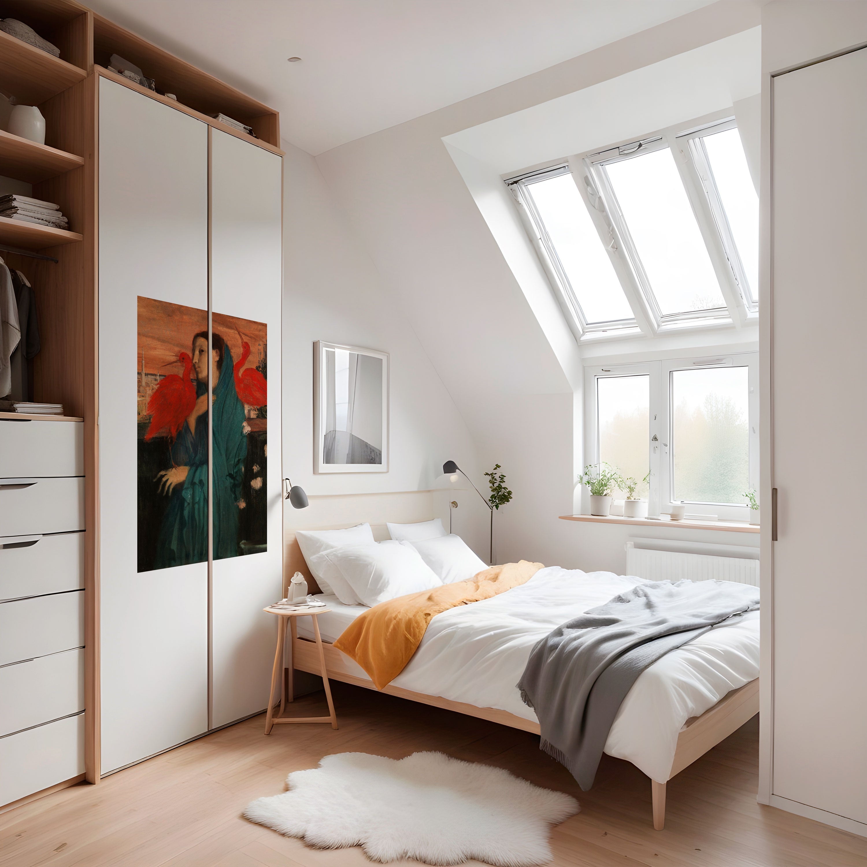 UNG KVINNA MED IBIS - självhäftande poster