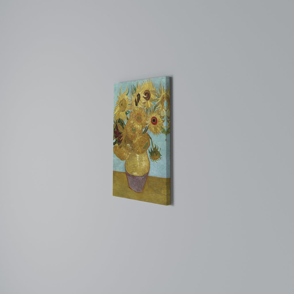 VASE WITH TWELVE SUNFLOWERS Vertical Canvas Print