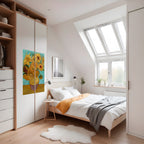 VAS MED TOLV SOLROSOR Vertikal poster med självhäftande text