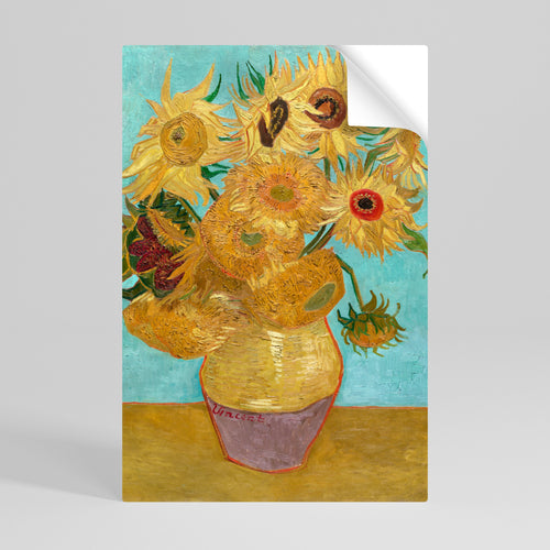 VASE WITH TWELVE SUNFLOWERS Självhäftande Vertikal Poster