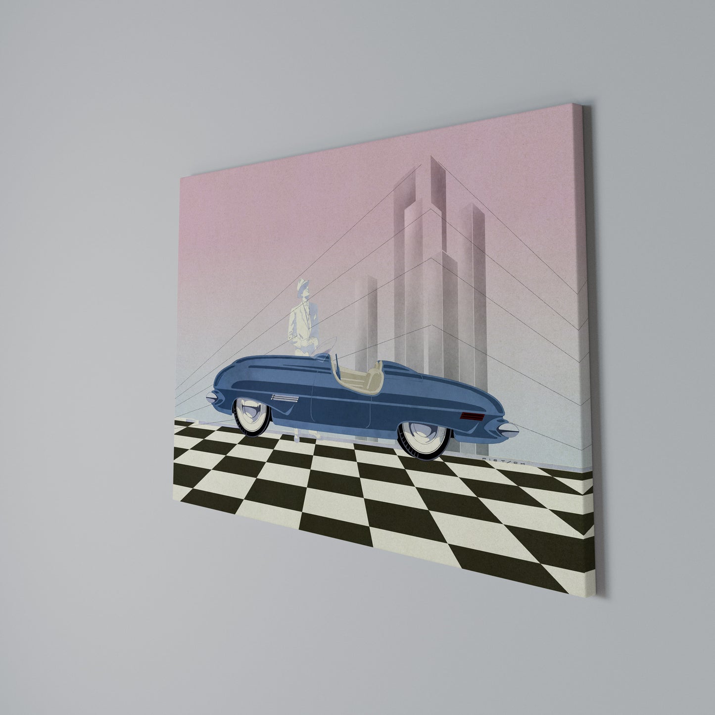 BLUE ROADSTER Horizontal Canvas Print