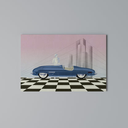BLUE ROADSTER Horizontal Canvas Print