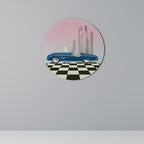 BLUE ROADSTER Round Wall Art