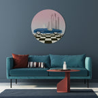 BLUE ROADSTER Round Wall Art