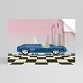 BLUE ROADSTER Peel and Stick Horizontal Poster