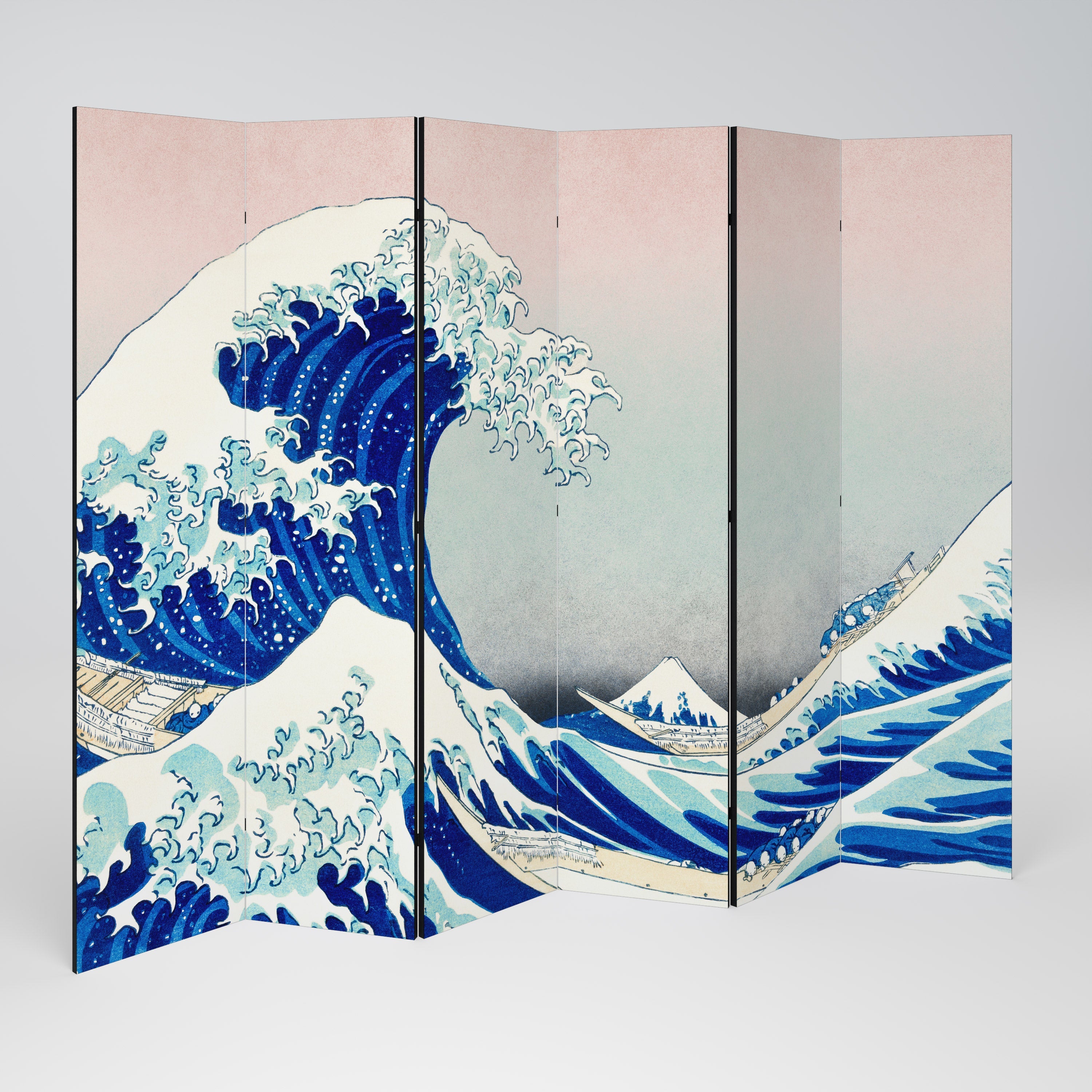 THE GREAT WAVE Dekorativ rumsavdelare med 6 paneler