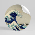 THE GREAT WAVE Peel and Stick Round Sticker