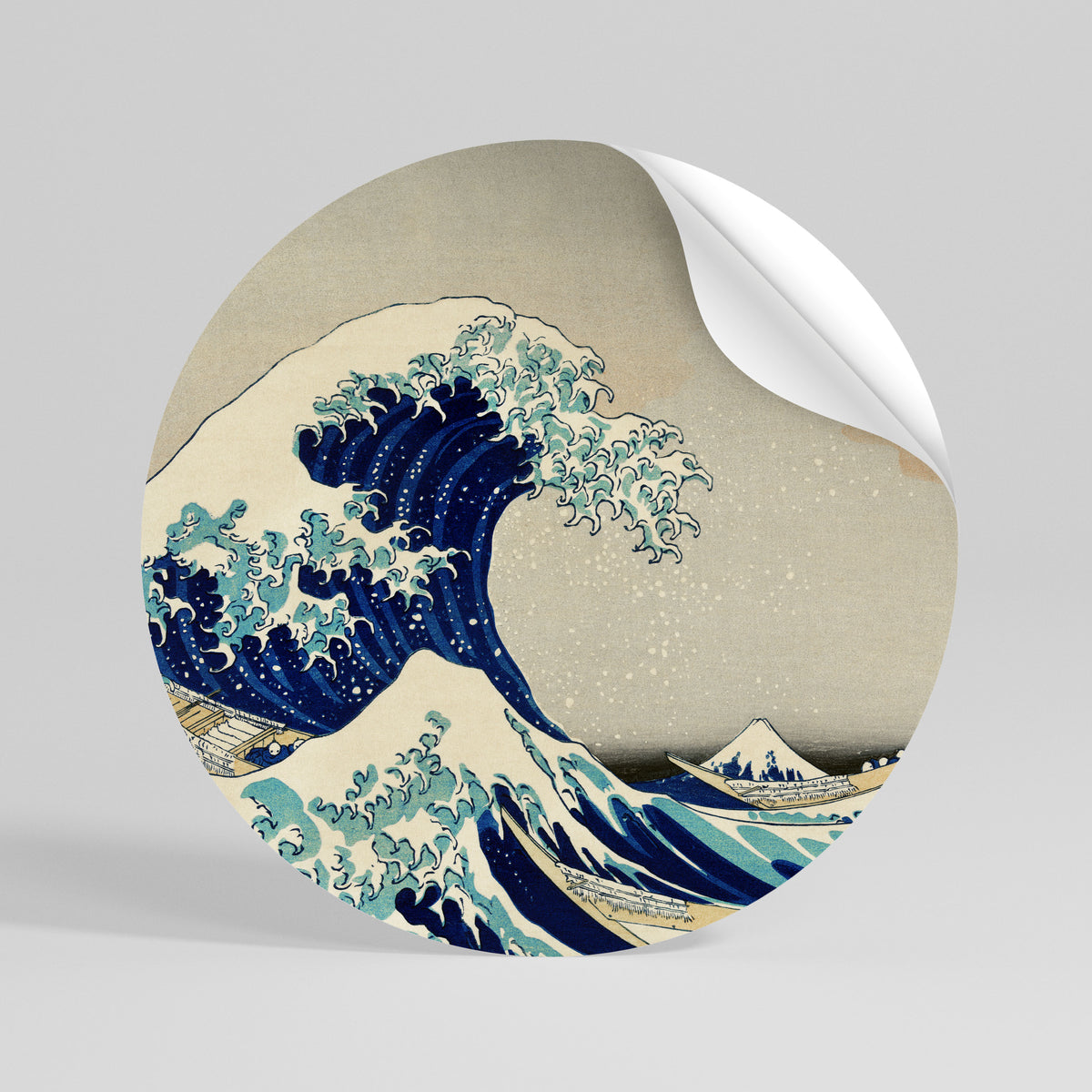 THE GREAT WAVE Rund väggdekal