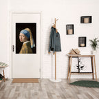 FLICKA MED PÄRLÖRINGE Vertikal poster med självhäftande text