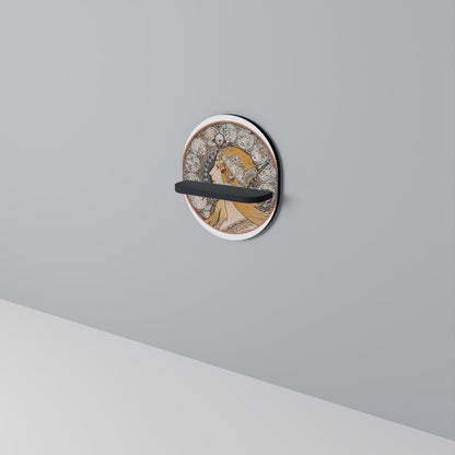 ZODIAQUE ELLER LA PLUME Oval konsthylla i svart finish