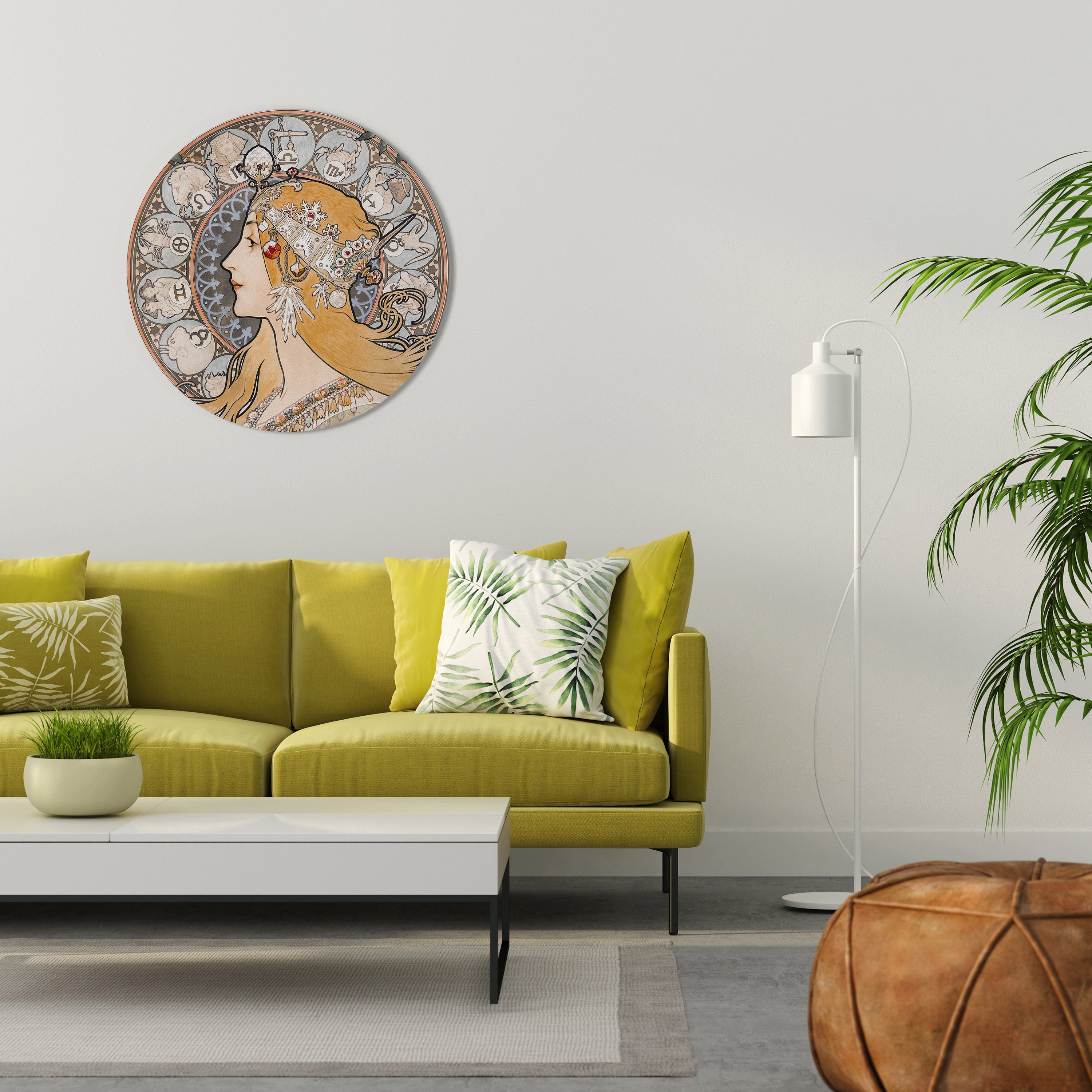 ZODIAQUE OR LA PLUME Round Wall Art
