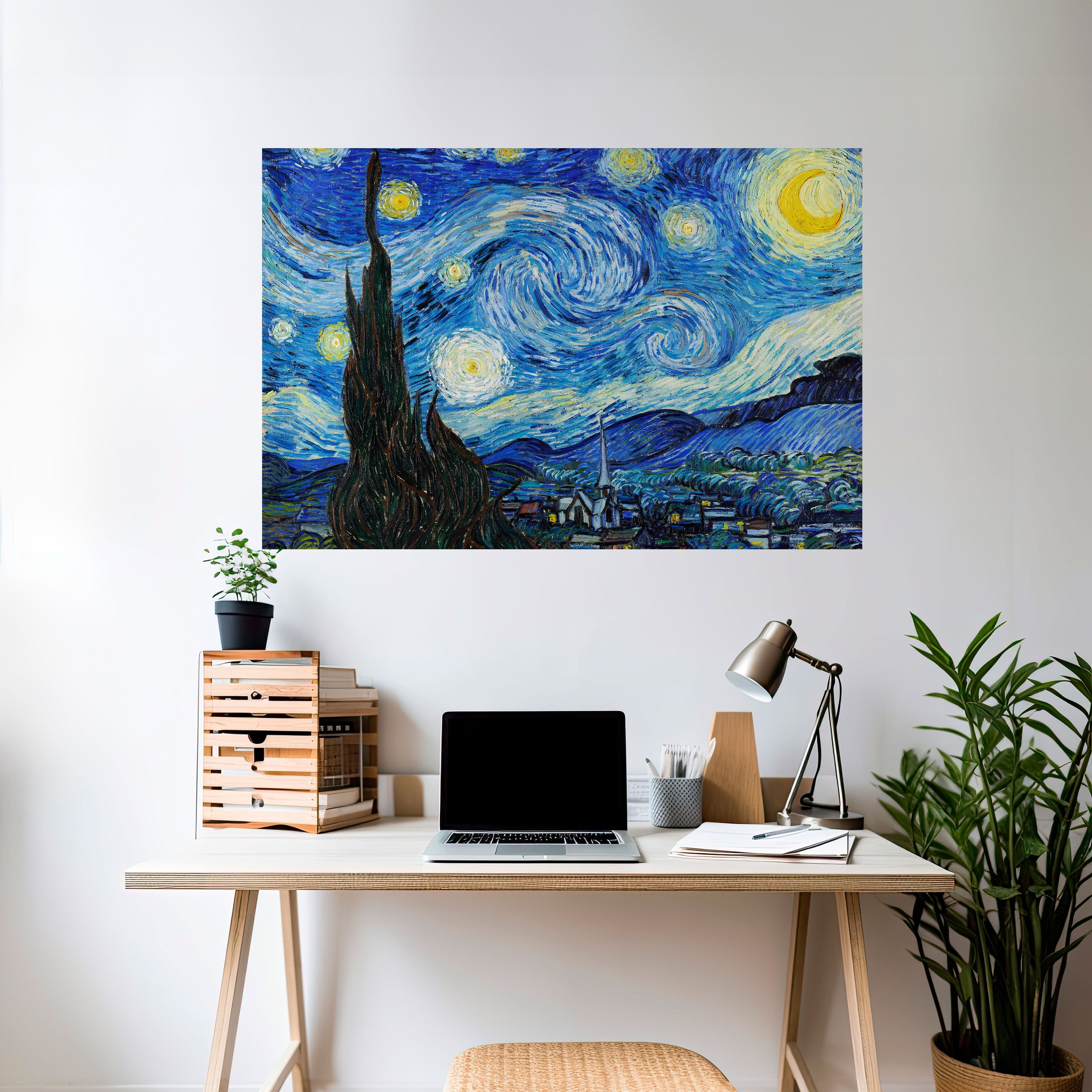 STARRY NIGHT horisontell affisch med självhäftande motiv