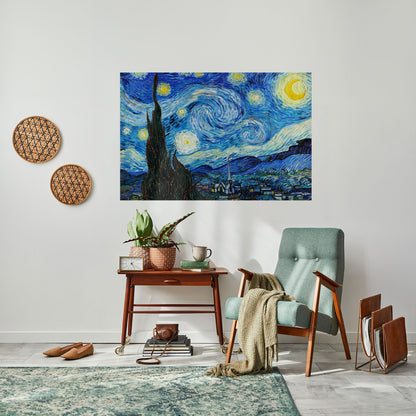 STARRY NIGHT horisontell affisch med självhäftande motiv