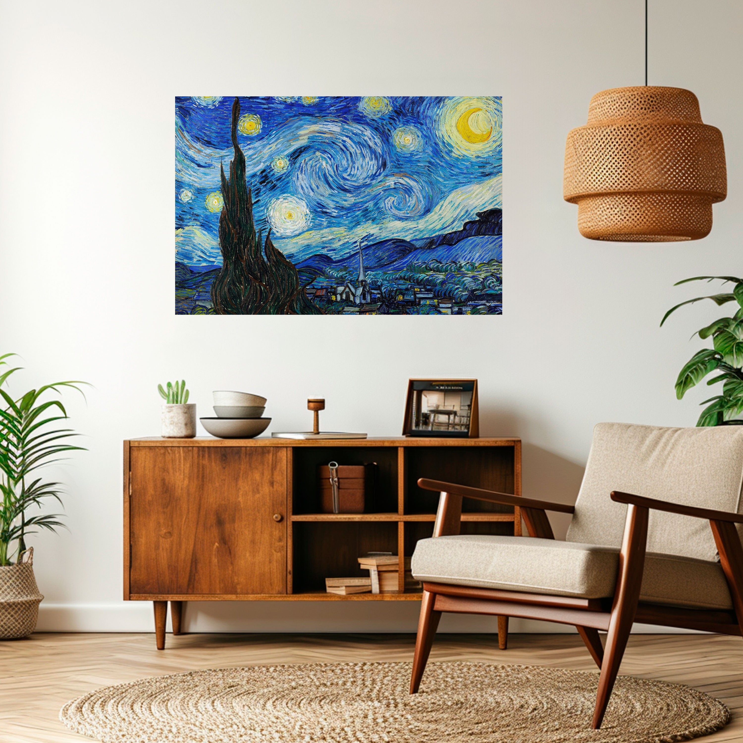 STARRY NIGHT horisontell affisch med självhäftande motiv