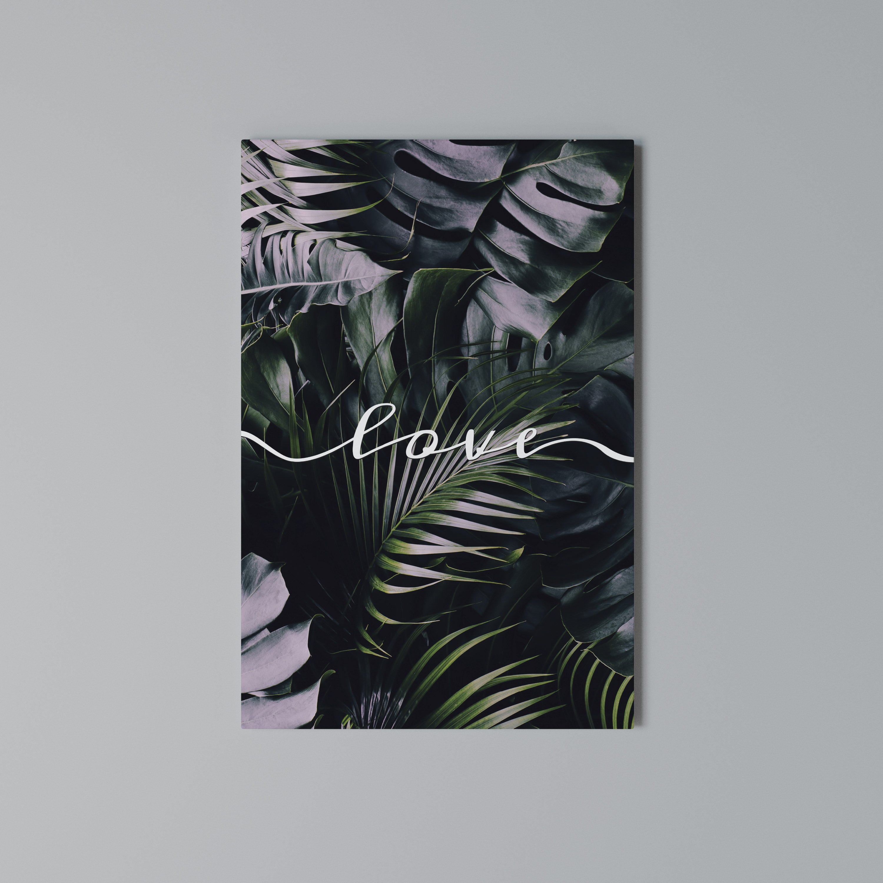 LOVE IN LEAVES Vertical Canvas Print