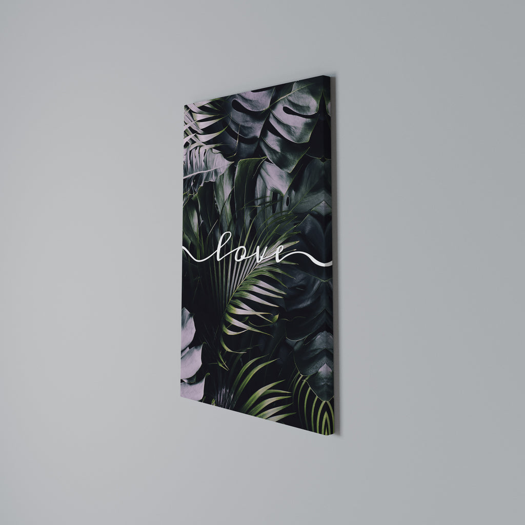 LOVE IN LEAVES Vertical Canvas Print