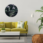 LOVE IN LEAVES Round Wall Art