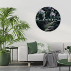 LOVE IN LEAVES Round Wall Art