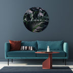 LOVE IN LEAVES Round Wall Art