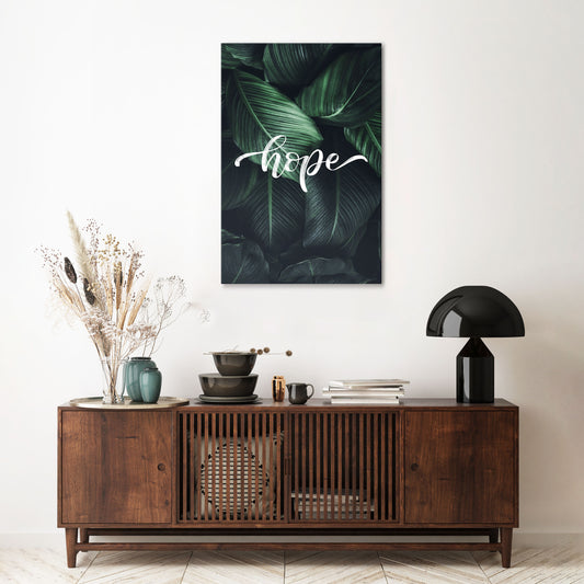 GREEN WHISPERS OF HOPE Vertical Canvas Print
