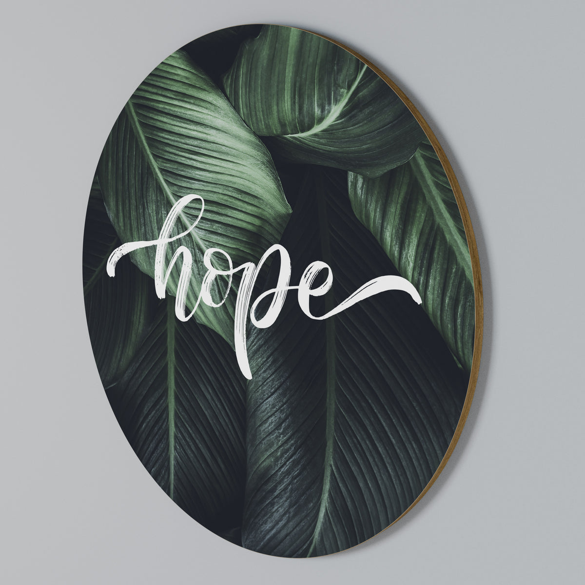 GREEN WHISPERS OF HOPE Rund väggdekor