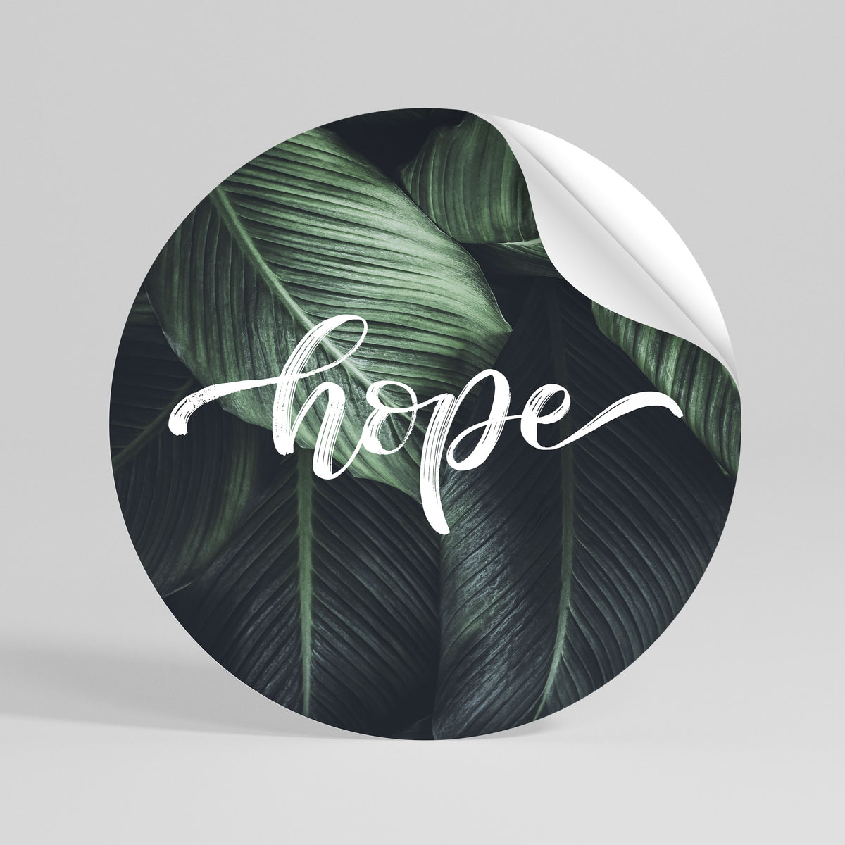 GREEN WHISPERS OF HOPE Rund väggdekal