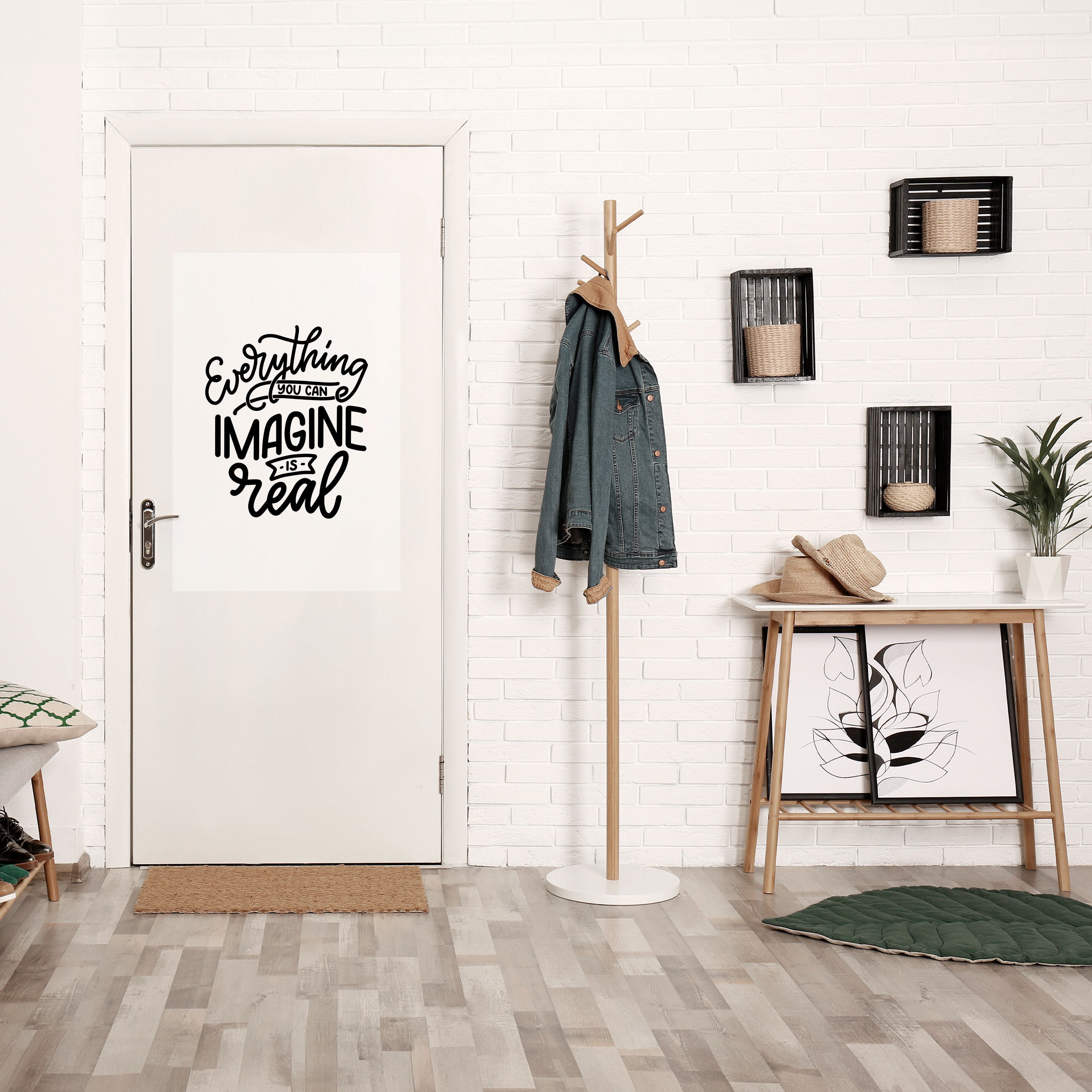 DRÖMMAR BLI VERKLIGHET Vertikal poster med självhäftande text