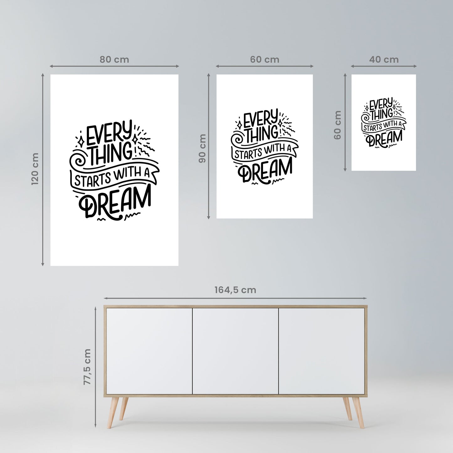 EVERYTHING STARTS WITH A DREAM Peel and Stick Vertical Poster