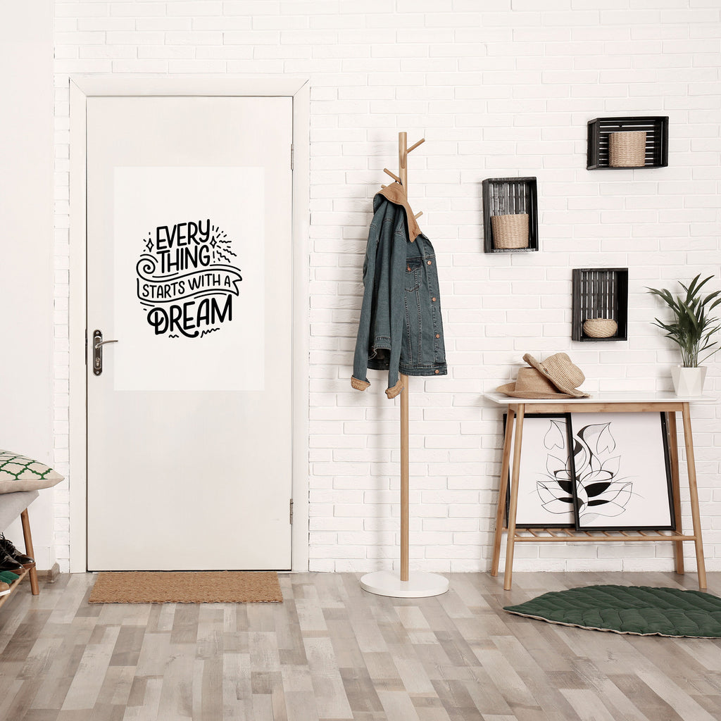 ALLT BÖRJAR MED EN DRÖM Vertikal poster med självhäftande text