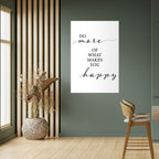 JAKTEN PÅ GLÄDJE vertikal affisch med självhäftande text