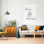 JAKTEN PÅ GLÄDJE vertikal affisch med självhäftande text