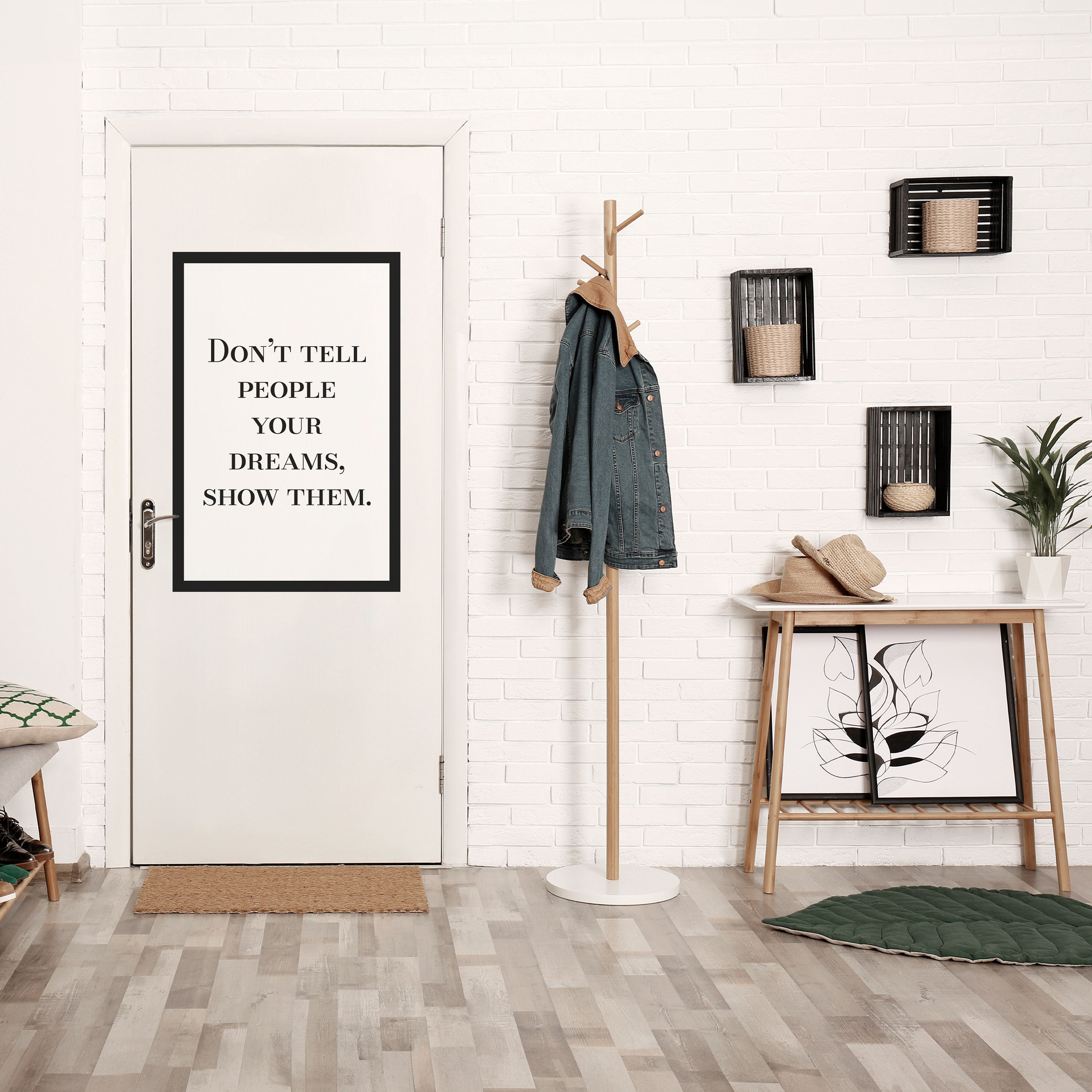 DRÖMMAR I HANDLING Vertikal poster med självhäftande text