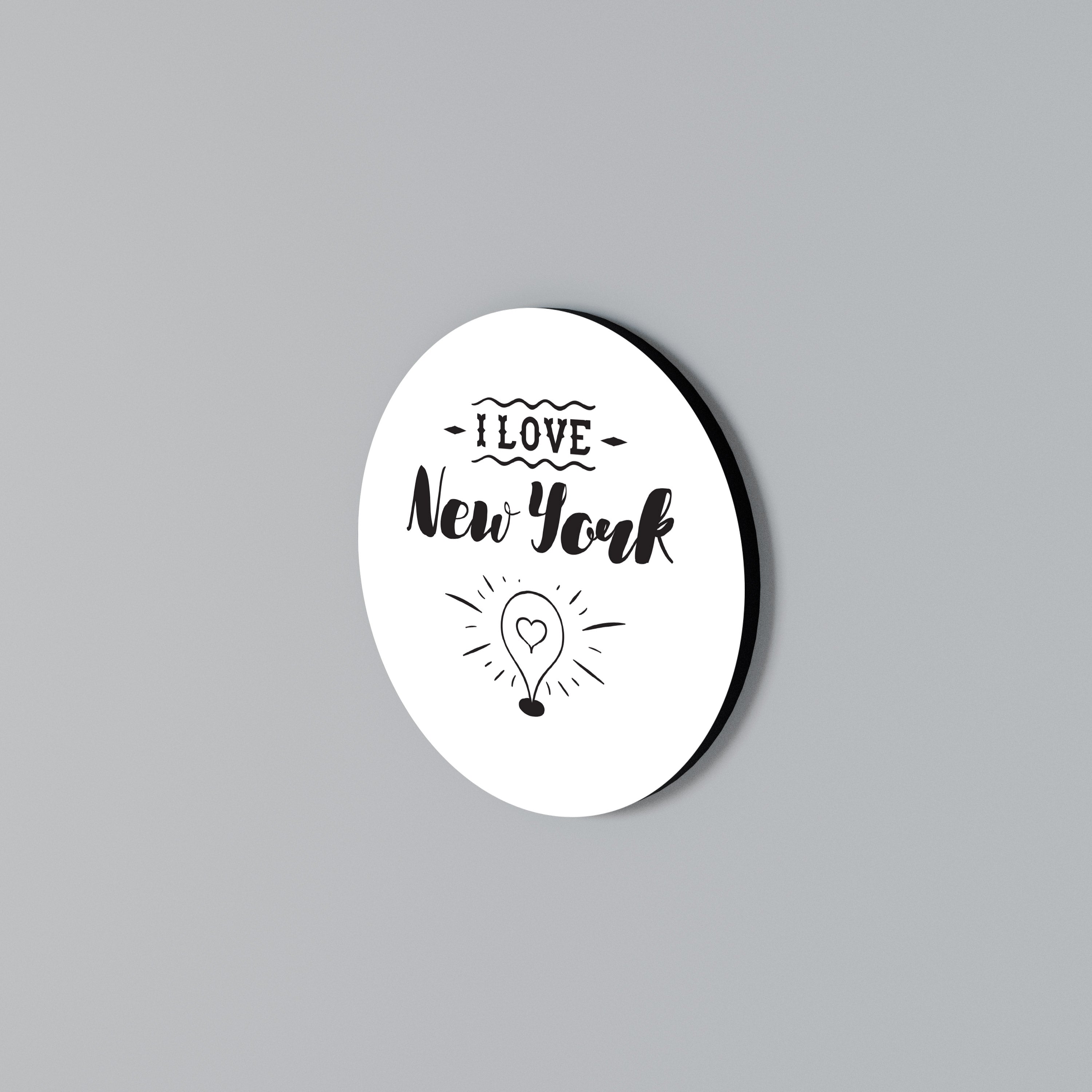 I LOVE NEW YORK Rund väggdekor