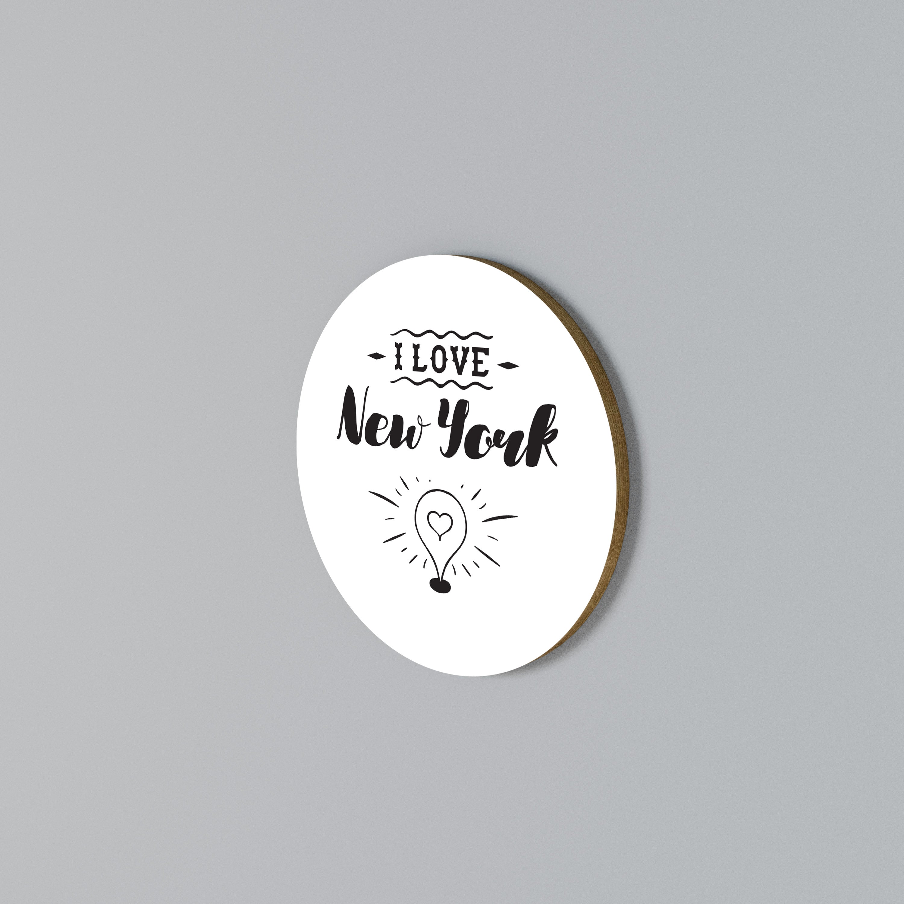 Rund väggdekoration JAG ÄLSKAR NEW YORK