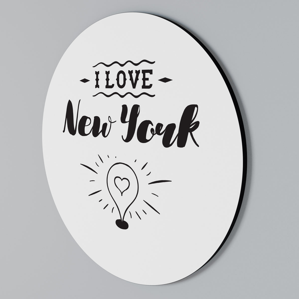 I LOVE NEW YORK Rund väggdekor