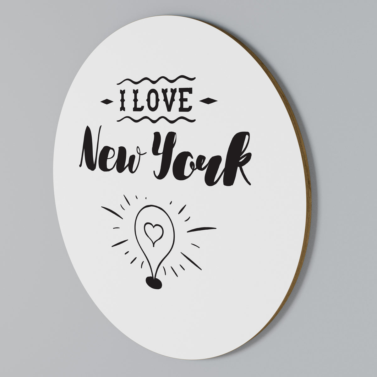 I LOVE NEW YORK Rund väggdekor