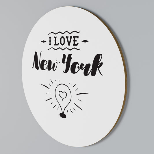I LOVE NEW YORK Rund väggdekor