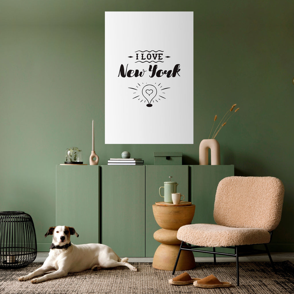 JAG ÄLSKAR NEW YORK Vertikal poster med självhäftande text